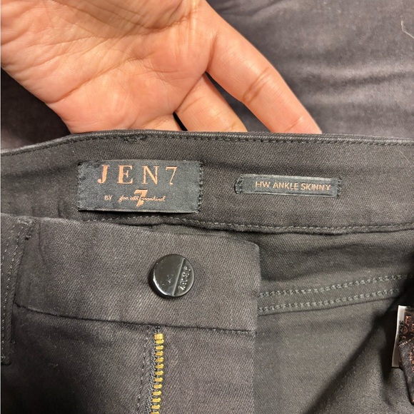 7 For All Mankind Jen7 Black Lace High Waist Ankle Skinny | Sz 12 - Picture 10 of 10
